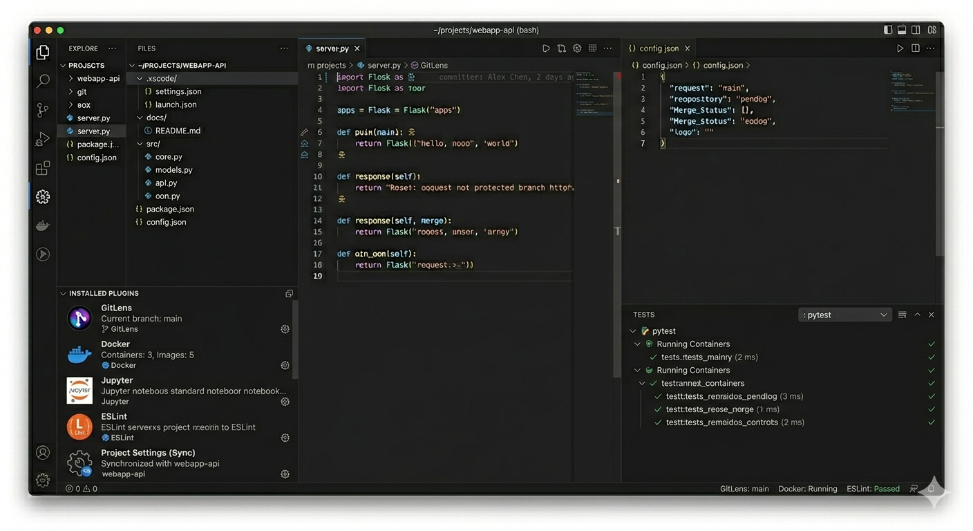 IDE screen of plugins